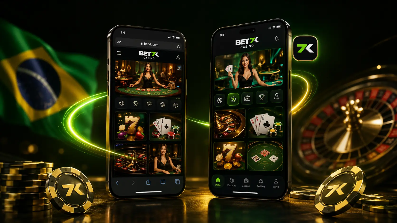 Bet7k mobile site vs Android app in Brazil