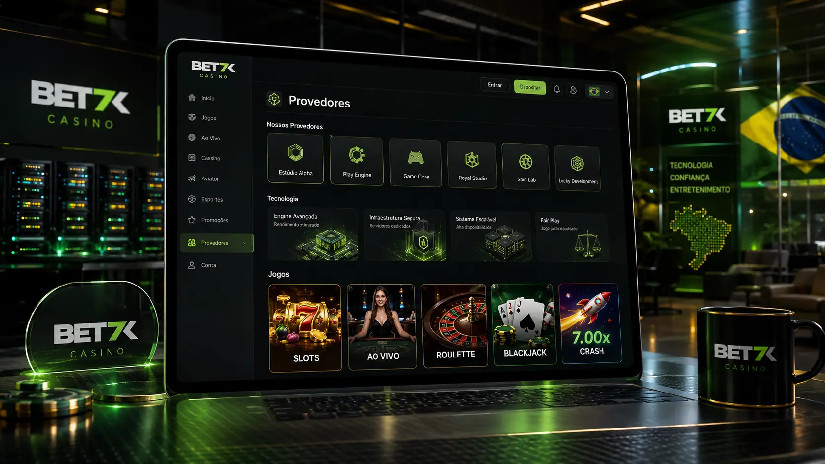 Bet7k casino games and software providers overview
