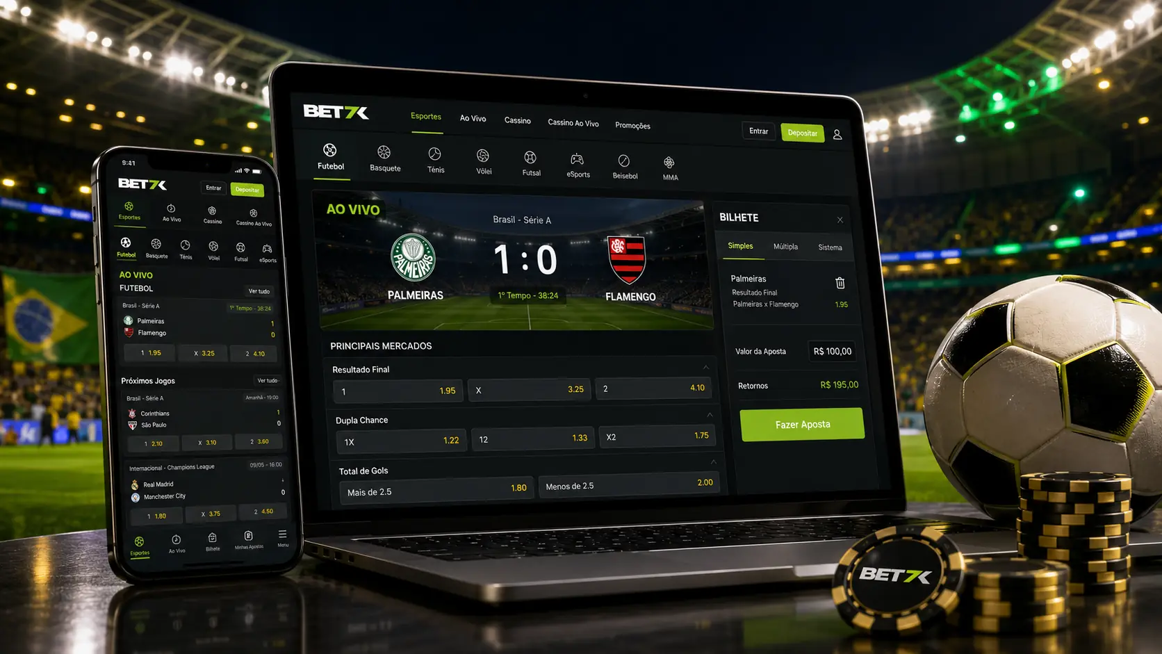 Bet7k Brazil sportsbook and live betting interface